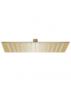 Testa Doccia a Pioggia in Acciaio Inox 30x30 cm Quadrata Oro 2