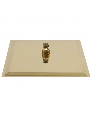 Testa Doccia a Pioggia in Acciaio Inox 30x30 cm Quadrata Oro
