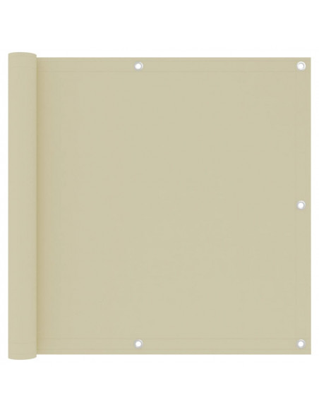 Paravento da Balcone Crema 90x300 cm Tessuto Oxford