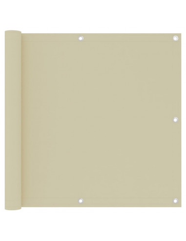 Paravento da Balcone Crema 90x500 cm Tessuto Oxford