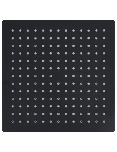 Testa Doccia a Pioggia in Acciaio Inox 25x25 cm Quadrata Nera