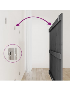 Testiera da Parete Grigia 159,5x3x90 cm Legno Massello di Pino