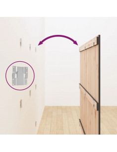 Testiera da Parete Grigia 166x3x110 cm Legno Massello di Pino