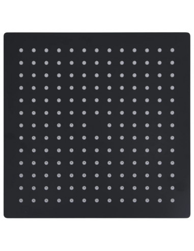 Testa Doccia a Pioggia in Acciaio Inox 30x30 cm Quadrata Nera