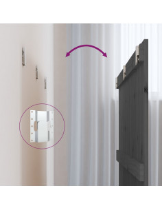 Testiera da Parete Grigia 166x3x90 cm in Legno Massello di Pino