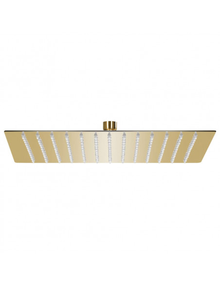 Testa Doccia a Pioggia in Acciaio Inox 25x25 cm Quadrata Oro