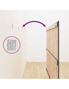 Testiera da Parete Grigia 185x3x110cm in Legno Massello di Pino