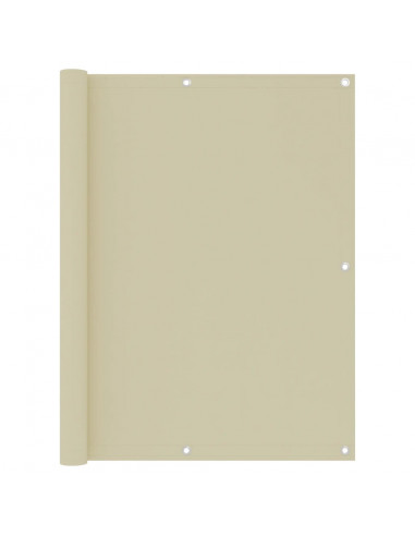 Paravento da Balcone Crema 120x600 cm Tessuto Oxford