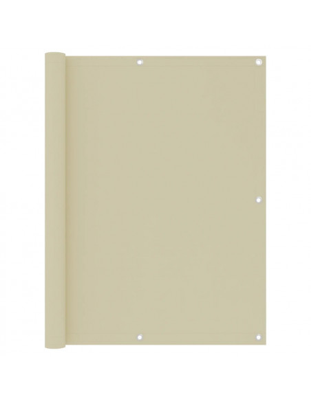 Paravento da Balcone Crema 120x600 cm Tessuto Oxford