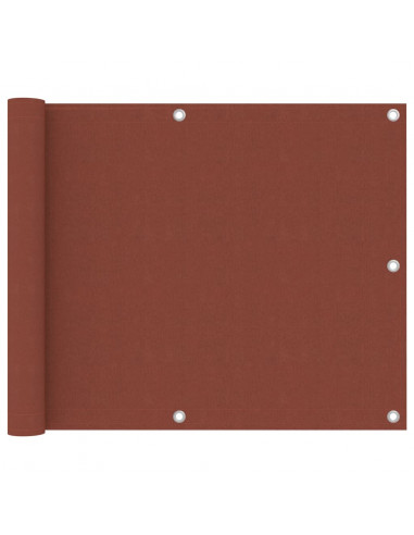 Paravento da Balcone Terracotta 75x300 cm Tessuto Oxford