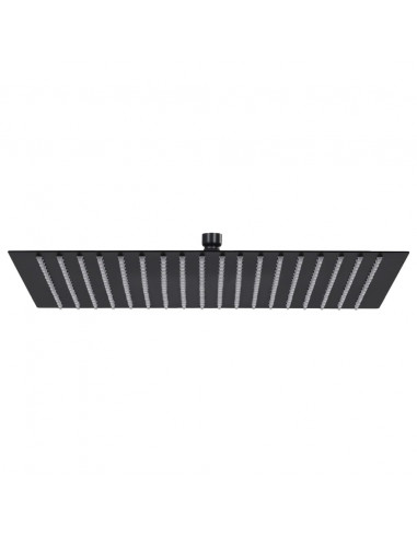 Testa Doccia a Pioggia in Acciaio Inox 50x50 cm Quadrata Nera