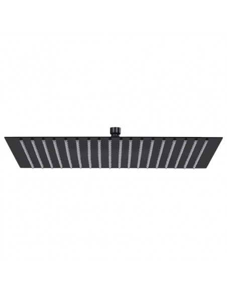 Testa Doccia a Pioggia in Acciaio Inox 50x50 cm Quadrata Nera