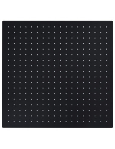 Testa Doccia a Pioggia in Acciaio Inox 50x50 cm Quadrata Nera