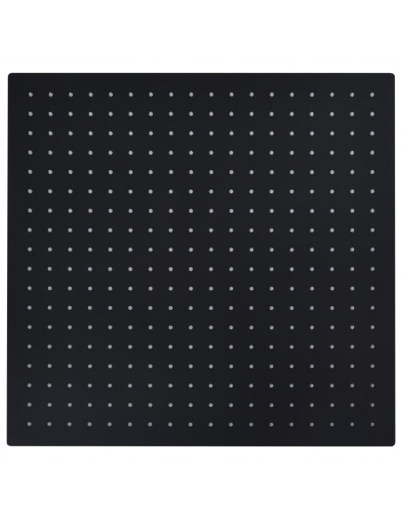 Testa Doccia a Pioggia in Acciaio Inox 50x50 cm Quadrata Nera