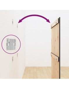 Testiera da Parete Grigia 82,5x3x110 cm Legno Massello di Pino