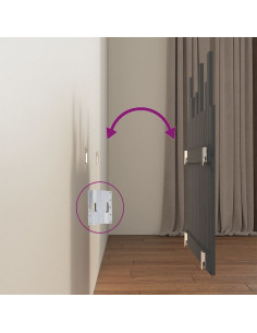 Testiera da Parete Grigia 82,5x3x80cm in Legno Massello di Pino