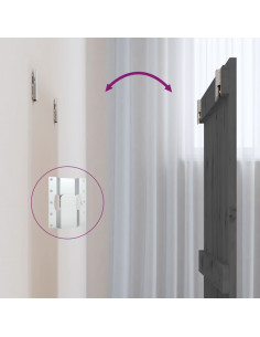 Testiera da Parete Grigia 82,5x3x90cm in Legno Massello di Pino