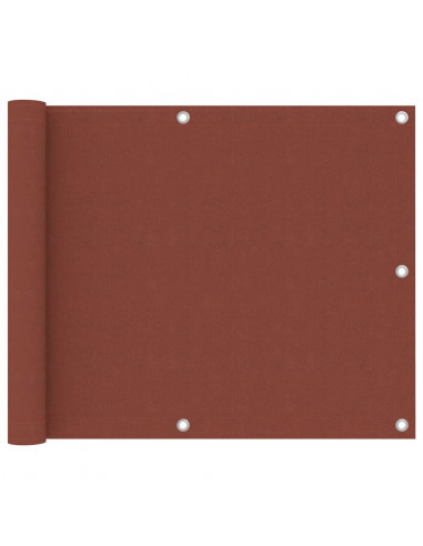 Paravento da Balcone Terracotta 75x500 cm Tessuto Oxford