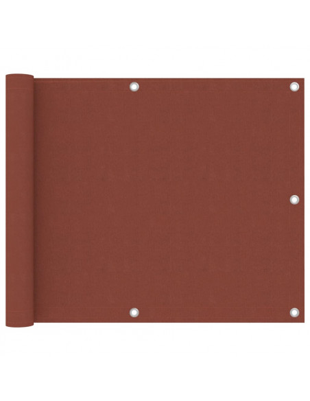 Paravento da Balcone Terracotta 75x500 cm Tessuto Oxford