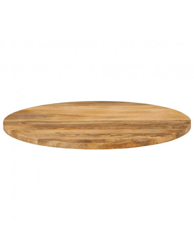 Piano per Tavolo Ø 80x3,8 cm Rotondo in Legno Massello di Mango