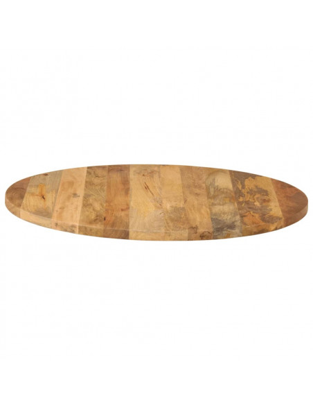 Piano per Tavolo Ø 80x3,8 cm Rotondo in Legno Massello di Mango
