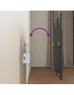 Testiera da Parete Grigia 95,5x3x80cm in Legno Massello di Pino