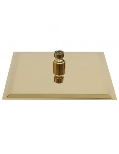 Testa Doccia a Pioggia in Acciaio Inox 20x20cm Quadrata Oro