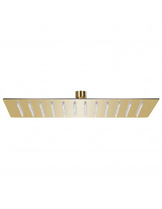 Testa Doccia a Pioggia in Acciaio Inox 30x20cm Rettangolare Oro 2
