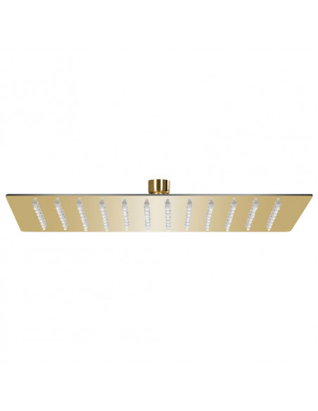Testa Doccia a Pioggia in Acciaio Inox 30x20cm Rettangolare Oro