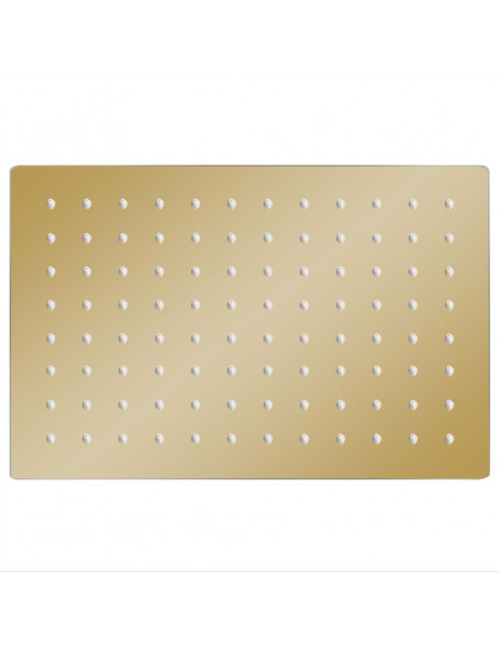Testa Doccia a Pioggia in Acciaio Inox 30x20cm Rettangolare Oro