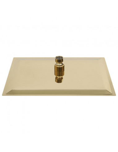 Testa Doccia a Pioggia in Acciaio Inox 30x20cm Rettangolare Oro