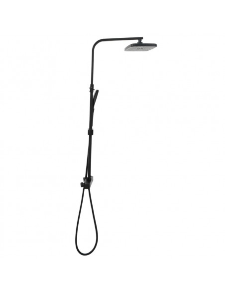 Set Soffione Doccia Duale con Miscelatore e Tubo Ottone Nero