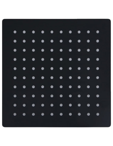 Testa Doccia a Pioggia in Acciaio Inoxe 20x20 cm Quadrata Nera