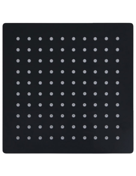 Testa Doccia a Pioggia in Acciaio Inoxe 20x20 cm Quadrata Nera