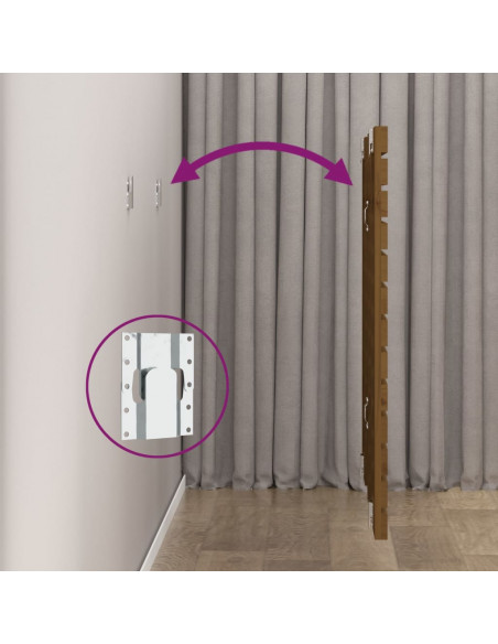 Testiera da Parete Miele 141x3x91,5cm in Legno Massello di Pino