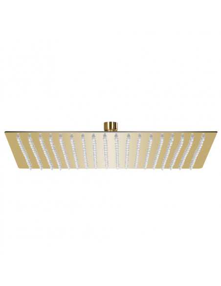 Testa Doccia a Pioggia in Acciaio Inox 50x50 cm Quadrata Oro