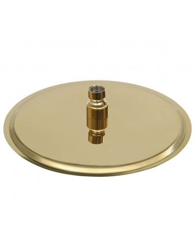 Testa Doccia a Pioggia in Acciaio Inox 25 cm Rotonda Oro