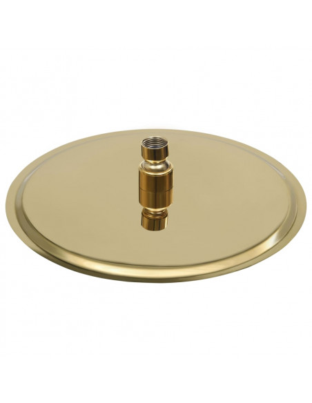 Testa Doccia a Pioggia in Acciaio Inox 25 cm Rotonda Oro