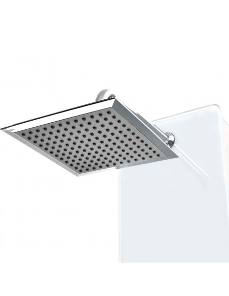 Pannello Doccia in Vetro 25x44,6x130 cm Bianco
