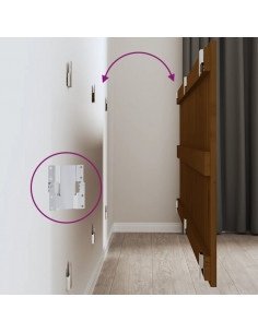 Testiera da Parete Miele 166x3x60 cm in Legno Massello di Pino