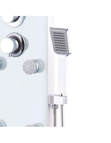 Pannello Doccia in Vetro 25x44,6x130 cm Bianco