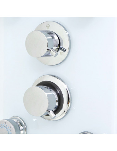 Pannello Doccia in Vetro 25x44,6x130 cm Bianco