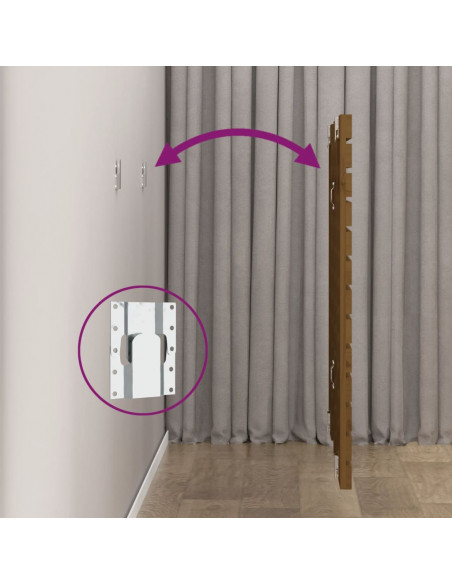 Testiera da Parete Miele 166x3x91,5cm in Legno Massello di Pino