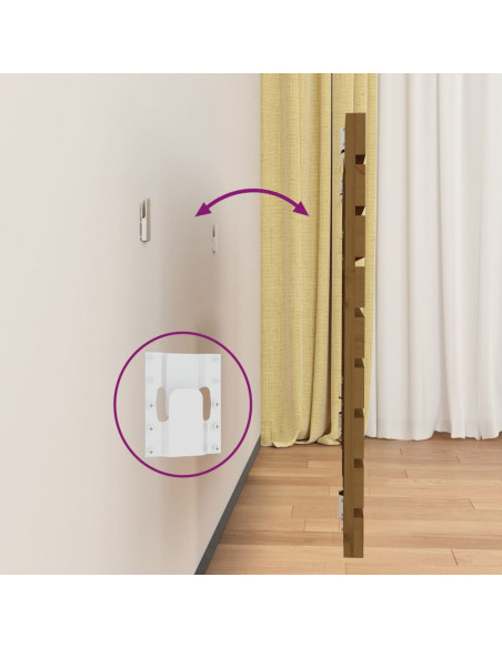 Testiera da Parete Miele 81x3x63 cm in Legno Massello di Pino