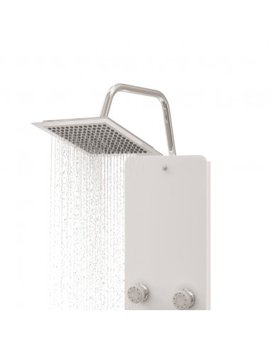 Pannello Doccia in Vetro 25x47,5x130 cm Bianco