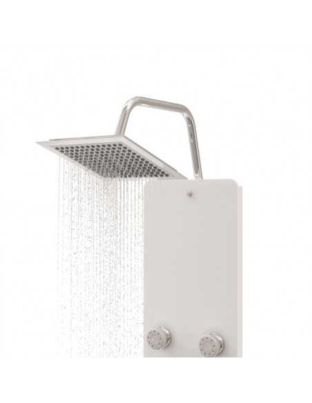 Pannello Doccia in Vetro 25x47,5x130 cm Bianco
