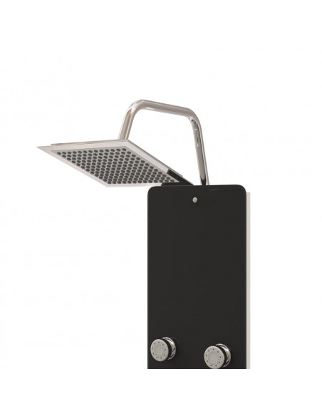 Pannello Doccia in Vetro 25x47,5x130 cm Nero