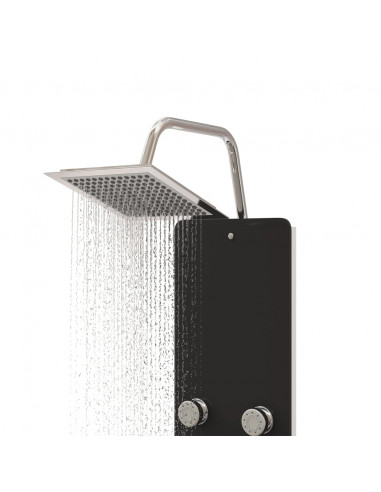 Pannello Doccia in Vetro 25x47,5x130 cm Nero