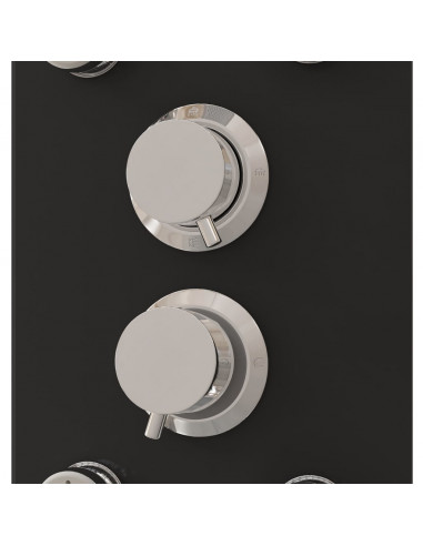 Pannello Doccia in Vetro 25x47,5x130 cm Nero