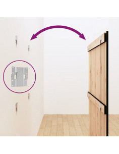 Testiera da Parete Nera 108x3x110 cm in Legno Massello di Pino